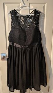 NWT Torrid 18 Black V Neck Scalloped Lace Dress